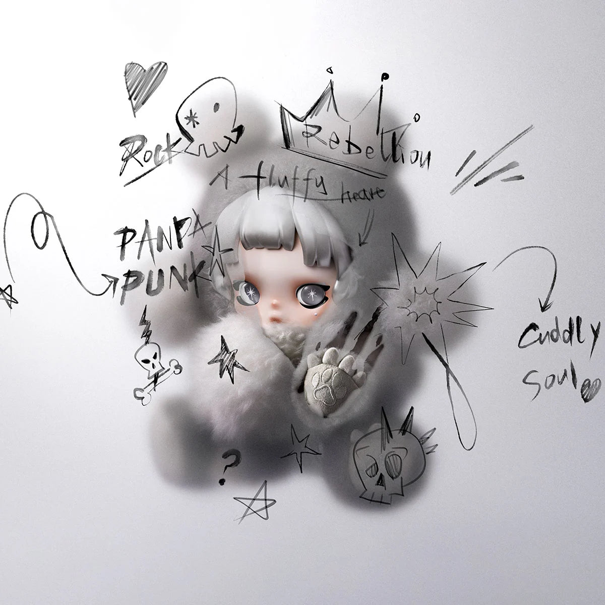 θ SKULLPANDA Punk Panda - POP MART