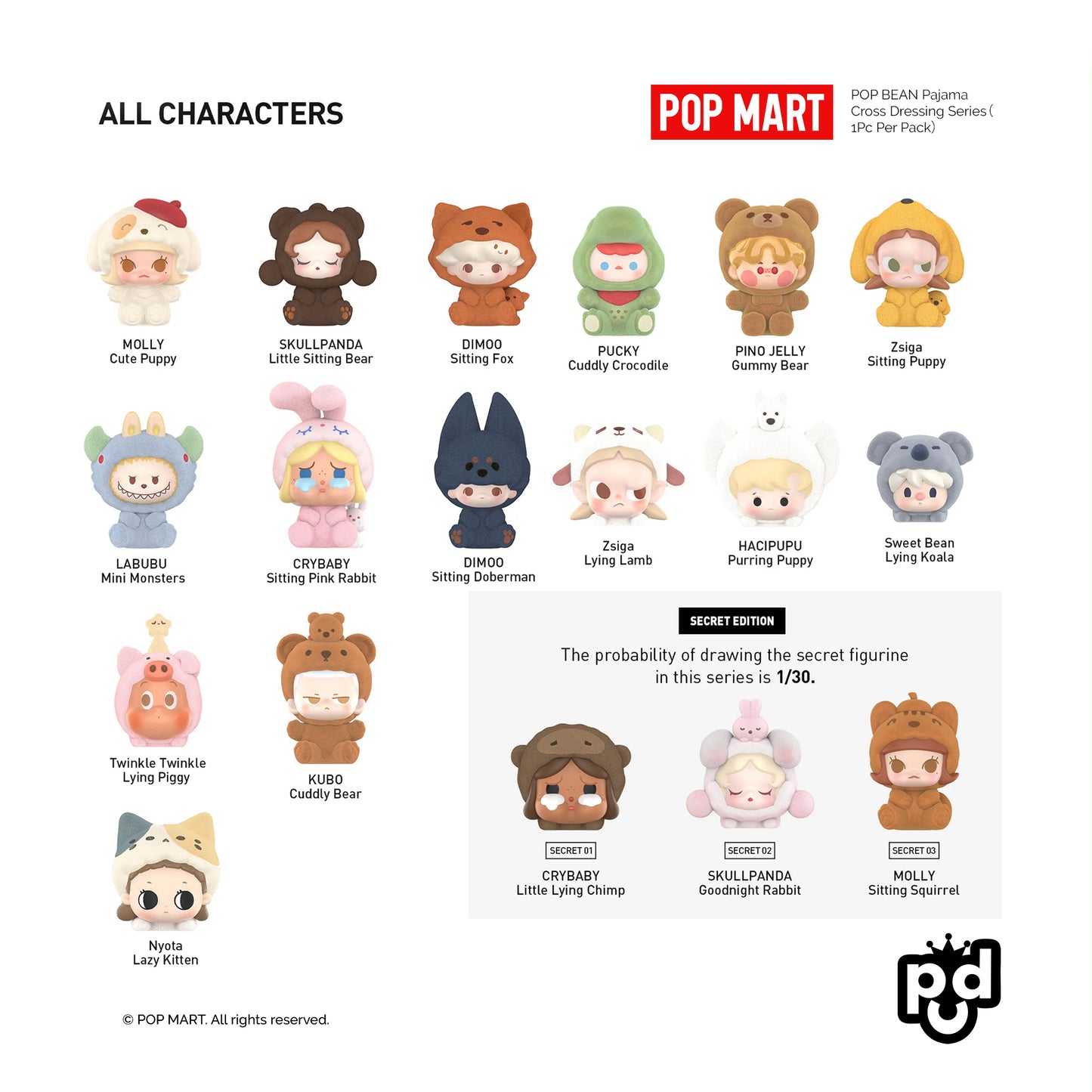 POP BEAN Pajama Cross Dressing Series(1Pc Per Pack)