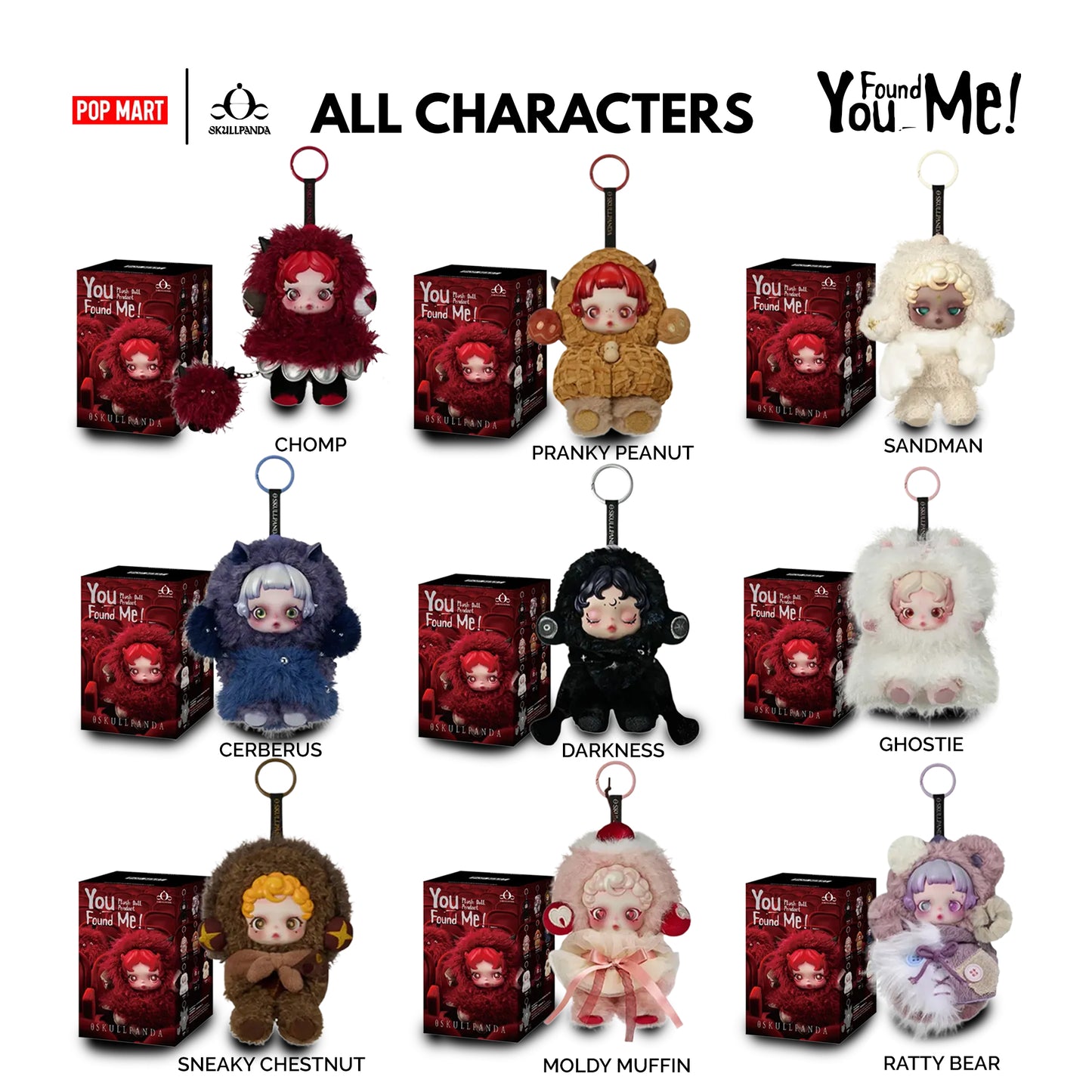 SKULLPANDA You Found Me! Series Plush Doll Pendant