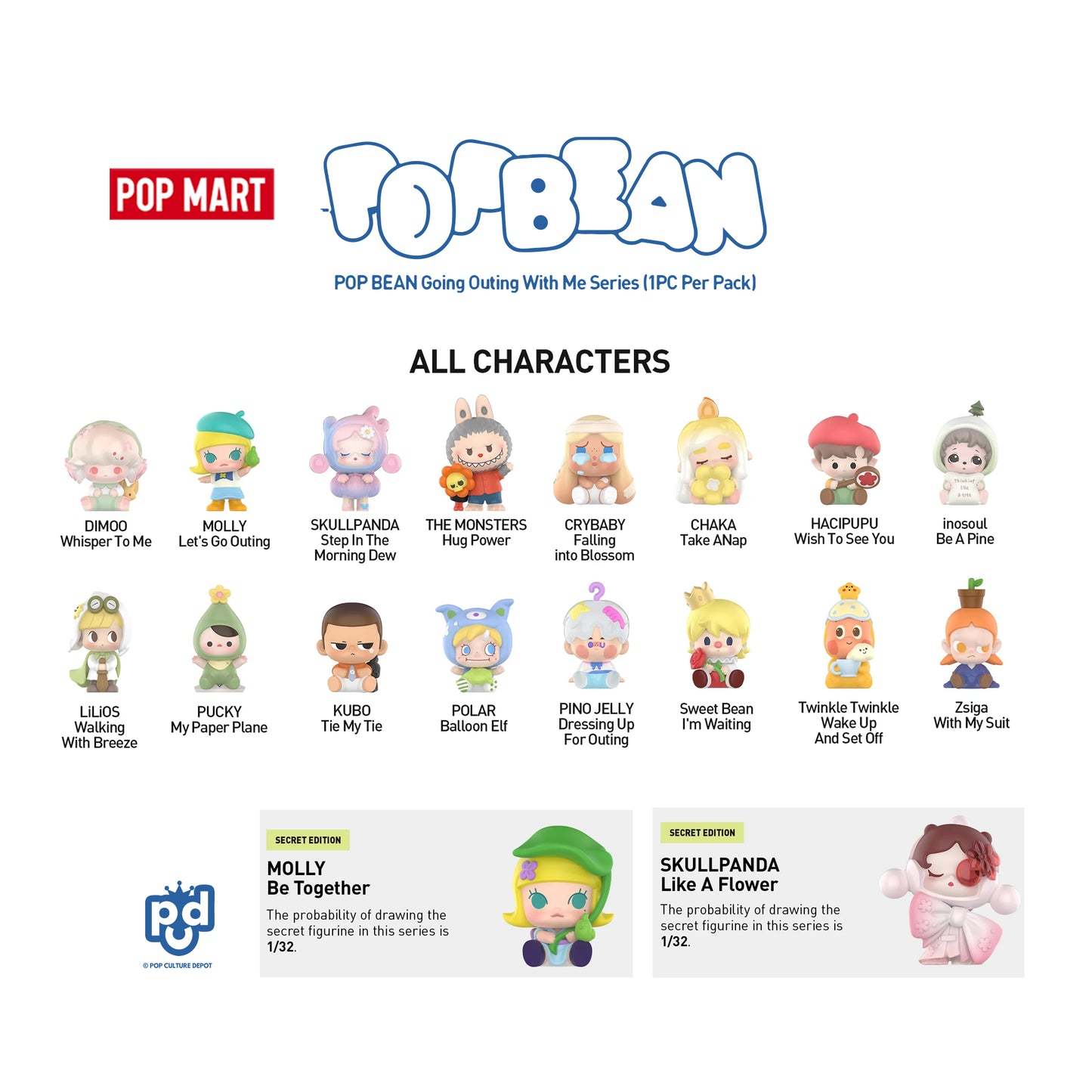 POP BEAN Going Outing With Me Series (1PC Per Pack)