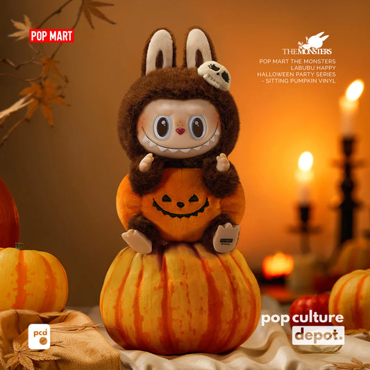 The Monsters LABUBU: Happy Halloween Party Series – Sitting Pumpkin Vinyl Plush Pendant