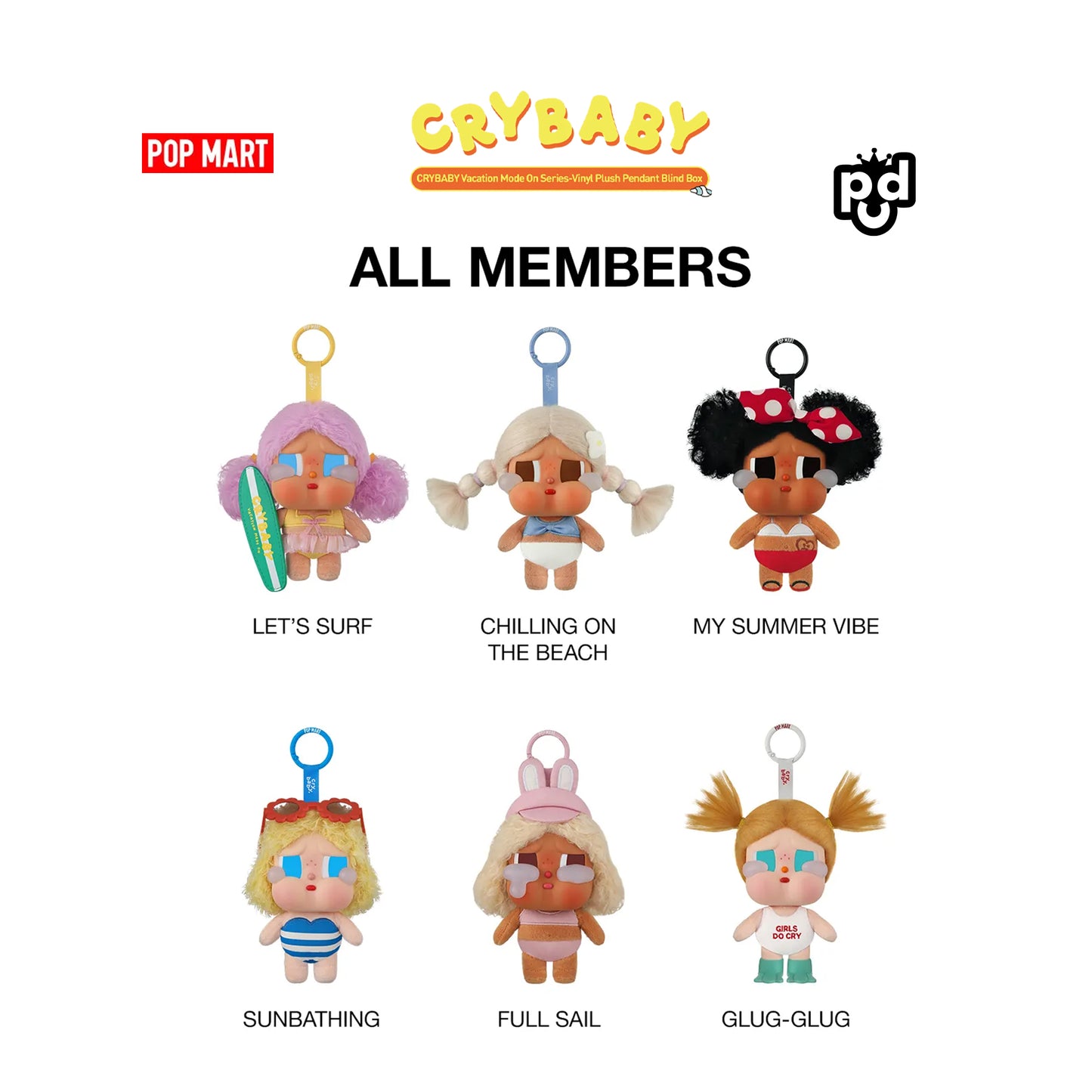 CryBaby Vacation Mode On Series - Vinyl Plush Pendant Blind Box