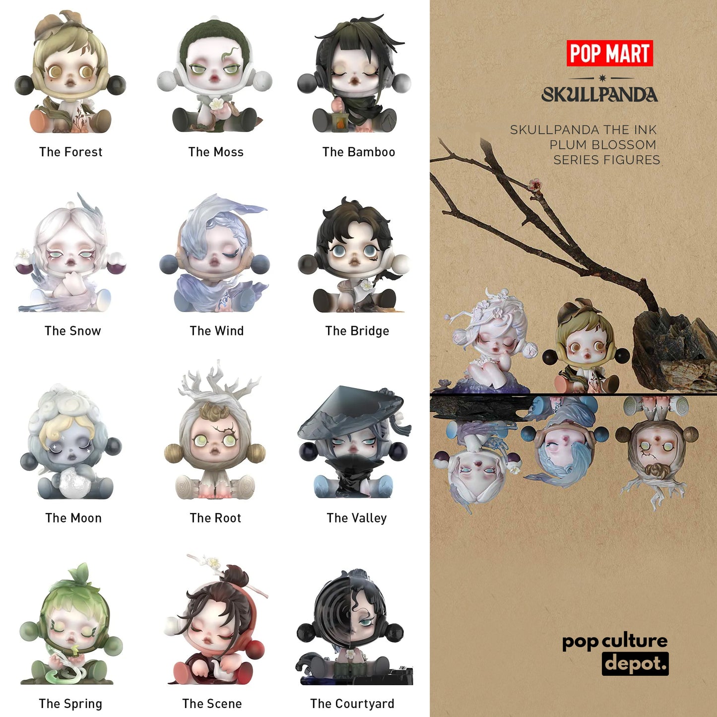 SKULLPANDA The Ink Plum Blossom Series Figures