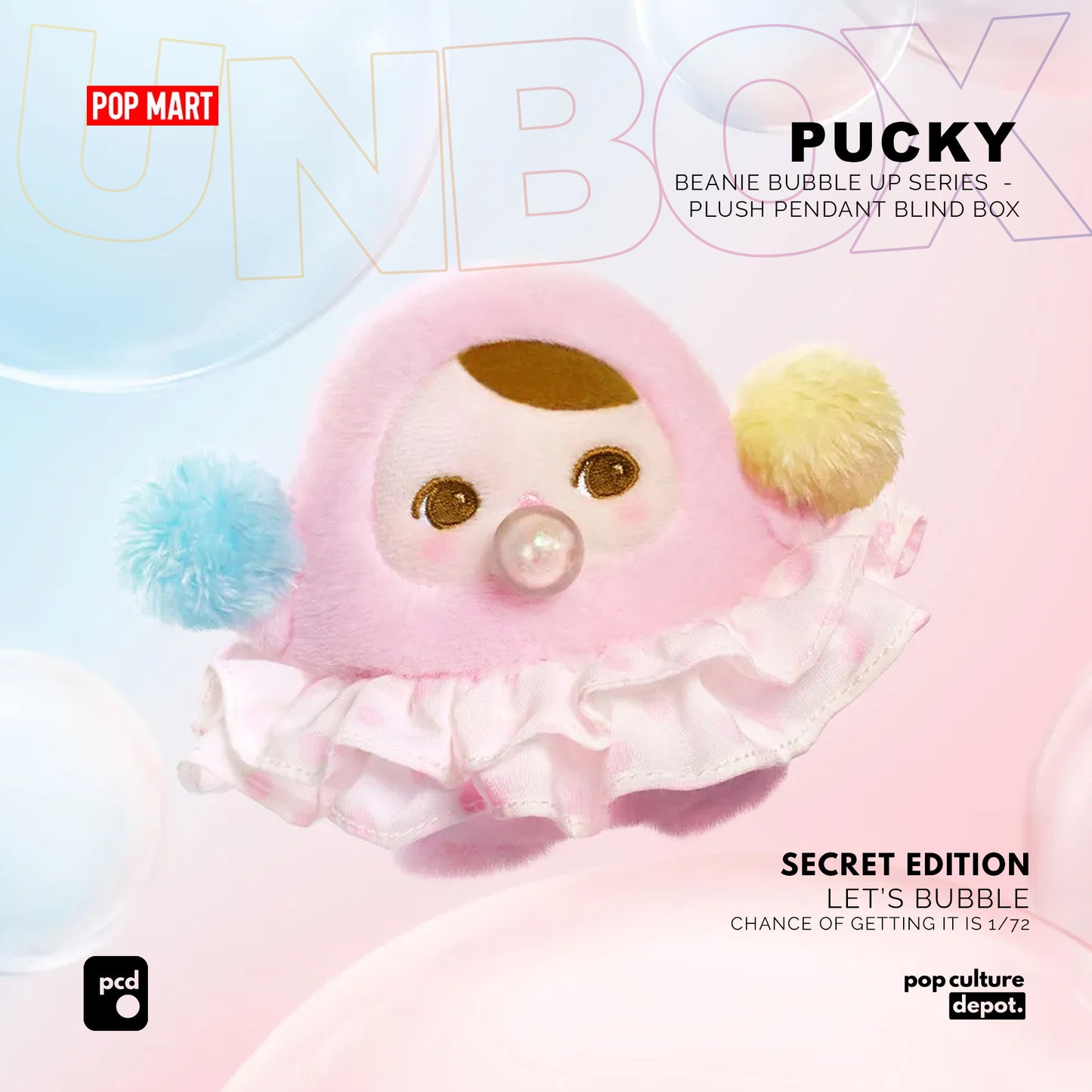 POP MART Pucky Beanie Bubble Up Series - Plush Pendant Blind Box