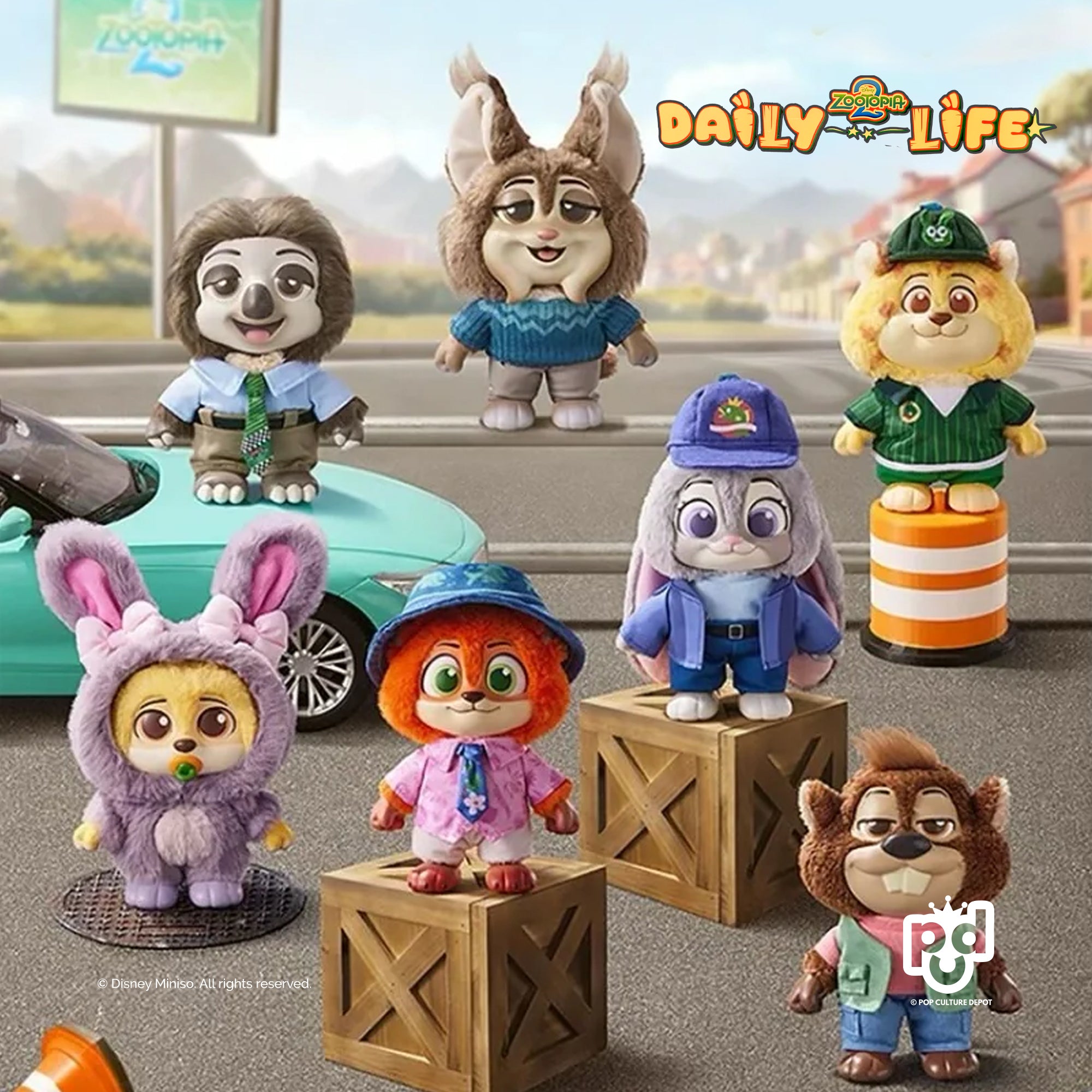 即日発送!MINISO Zootopia 2ぬいぐるみキーホルダー　6体入り Zootopia V2 Daily Life Vinyl Plush Pendant Blind Box – POP CULTURE