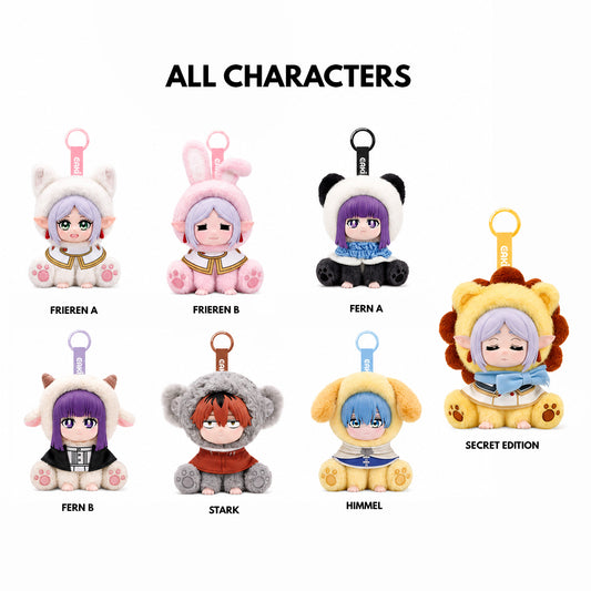 Frieren: Beyond Journey’s End Animal Party Sitting in a Row Series Plush Pendant Blind Box by EAKI (PRE ORDER)