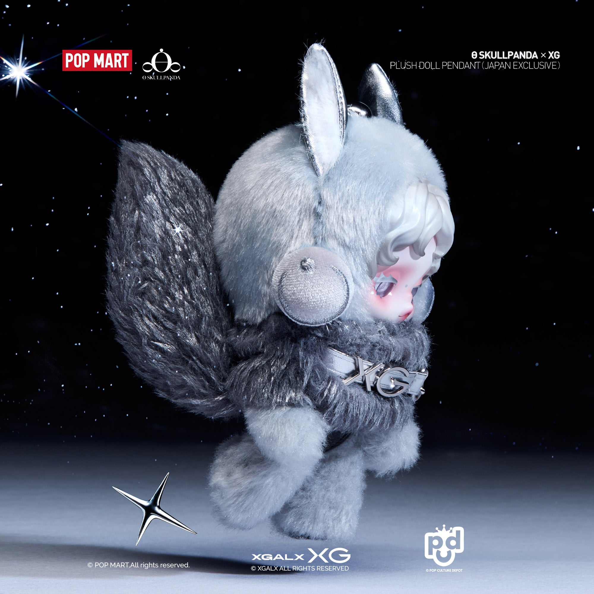 SKULLPANDA XG ラブブ エナジーシリーズ Luck SKULLPANDA × XG Japan-Exclusive Collaboration Doll Pendant – POP