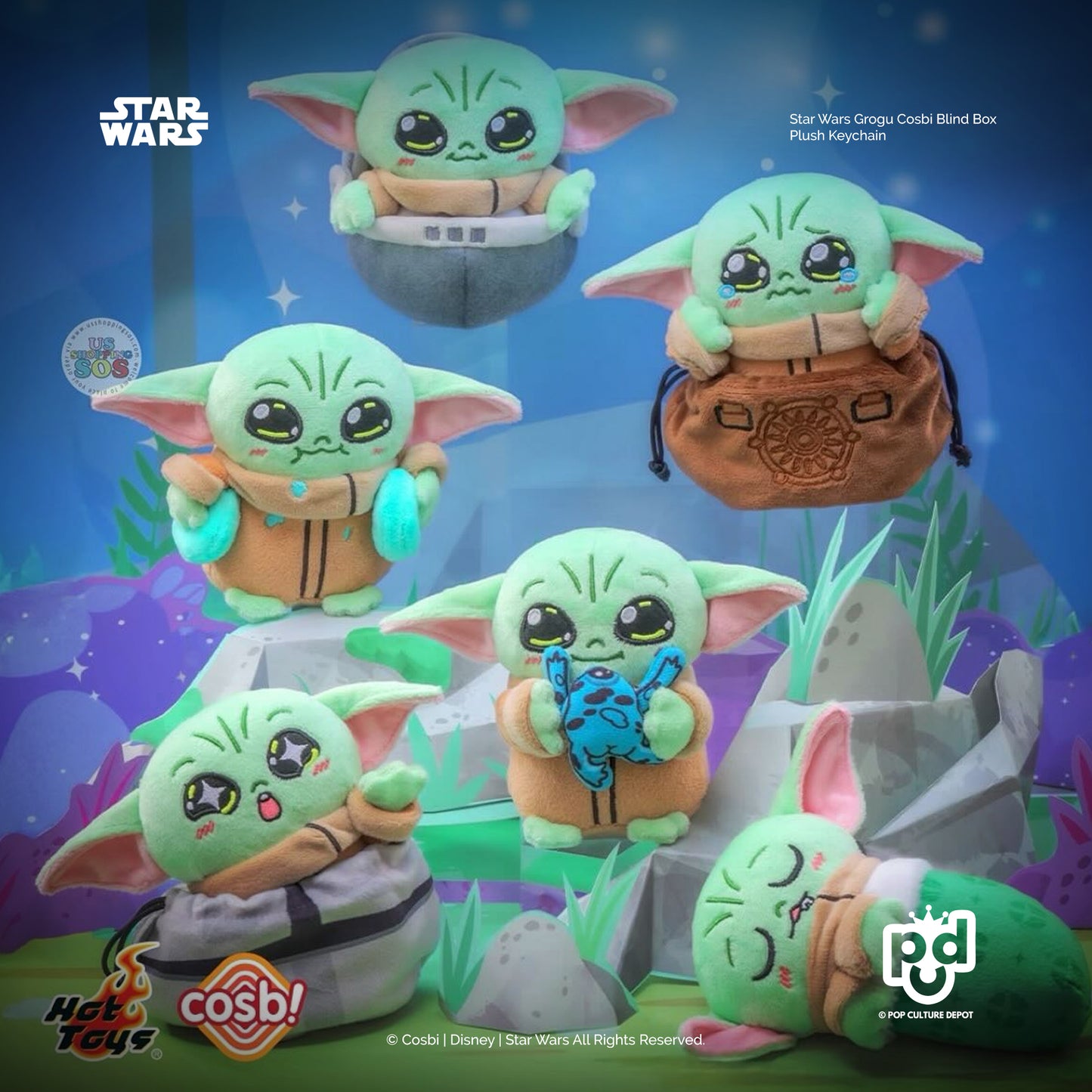 Star Wars Grogu Cosbi Blind Box Plush Keychain