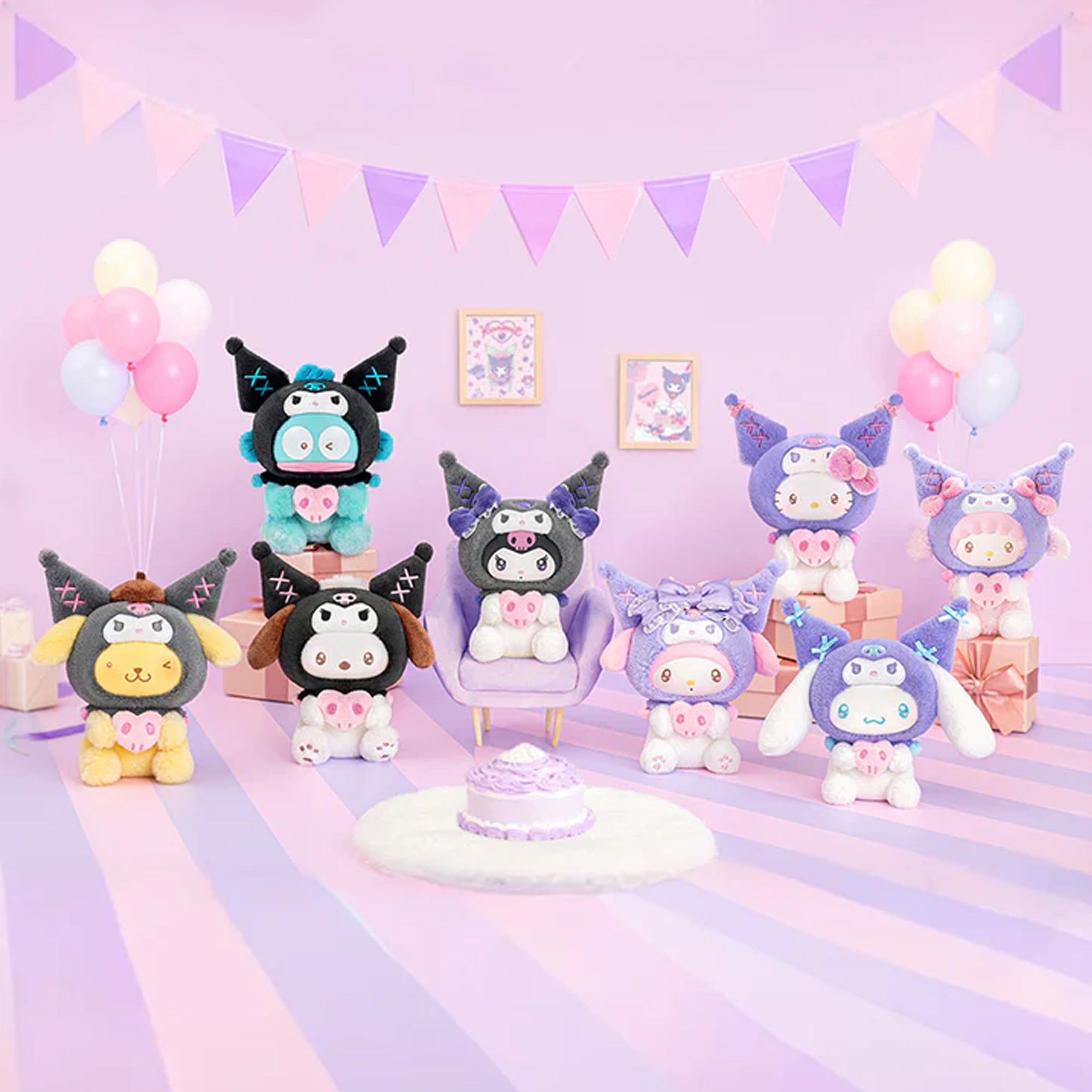 Sanrio Characters Kuromi Party Keychain Series Plush Blind Box