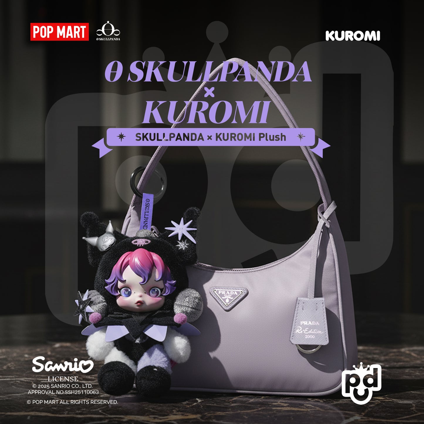 SKULLPANDA × KUROMI Plush Pendant