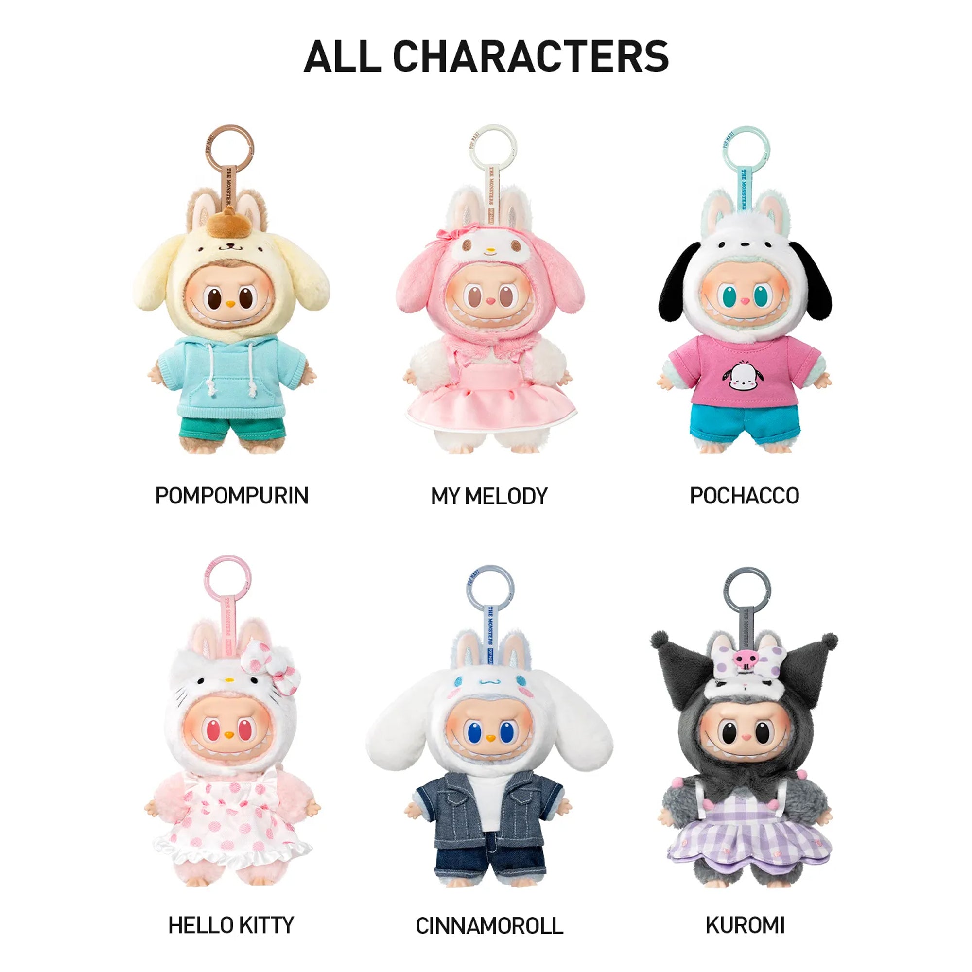 THE MONSTERS × Hello Kitty and Friends Series-Vinyl Plush Pendant