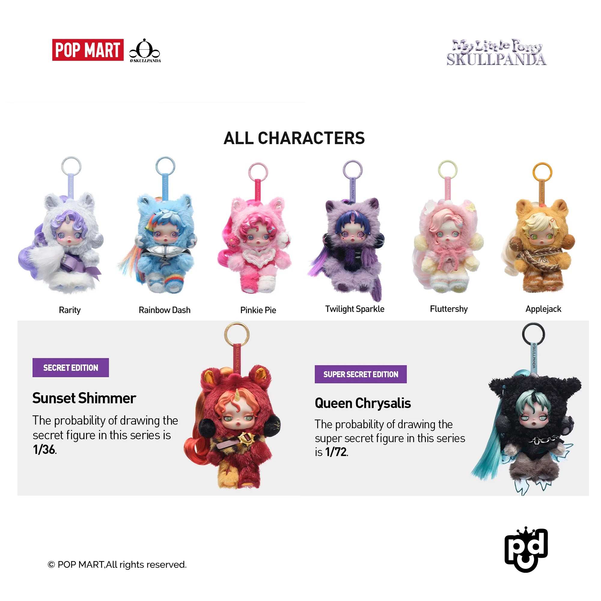 SKULLPANDA × My Little Pony Series Plush Doll Pendant – POP