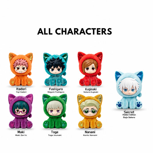 EAKI Jujutsu Kaisen Sitting Cat Party Plush Pendant Blind Box Series 2 (PRE ORDER)