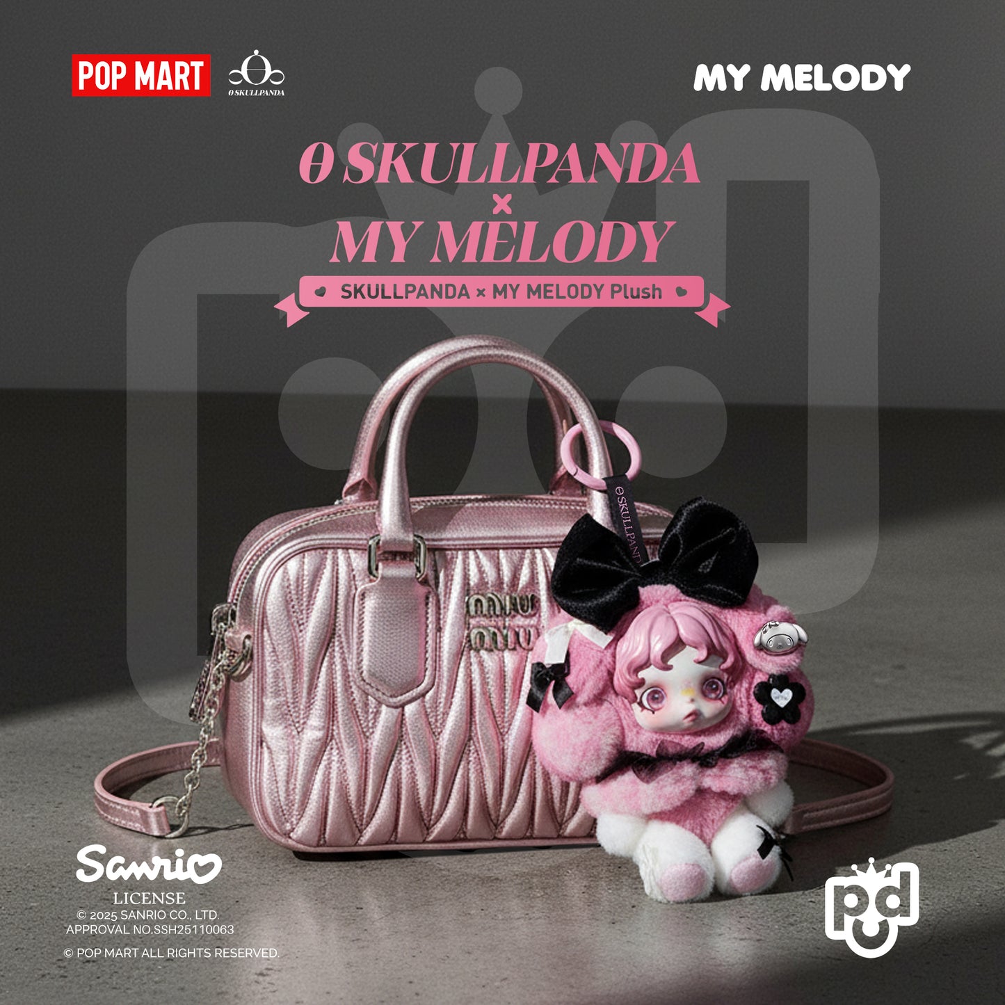 SKULLPANDA × MY MELODY Plush Pendant