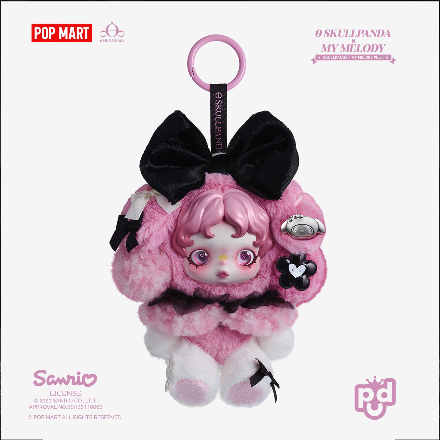 SKULLPANDA × MY MELODY Plush Pendant