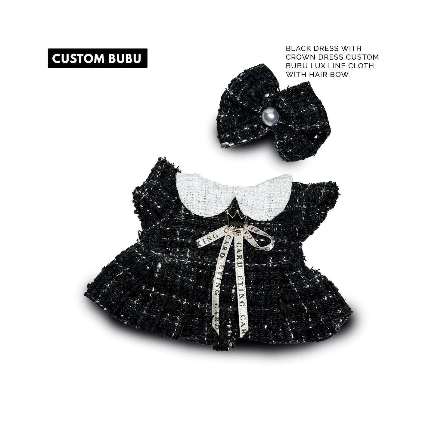 BLACK DRESS WITH CROWN