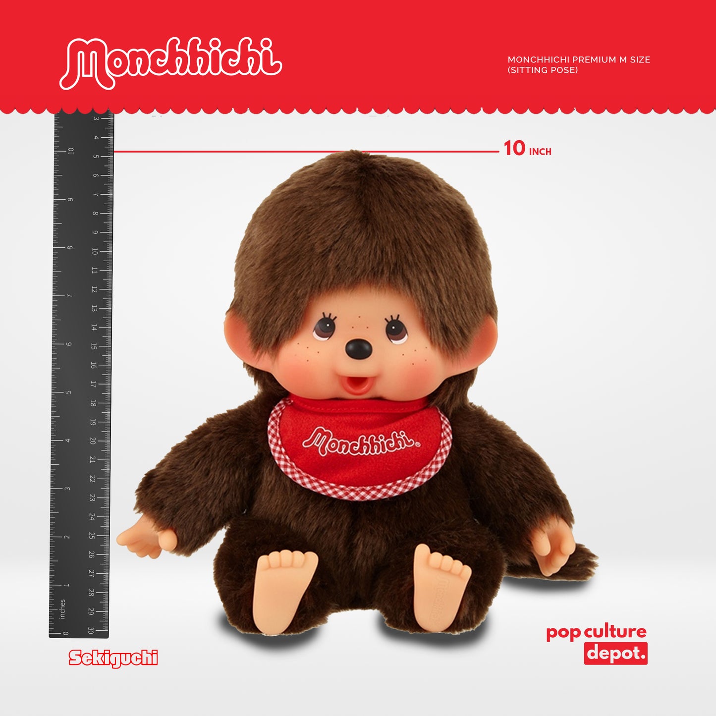 Monchhichi Premium M size - Plush Doll (Sitting pose)