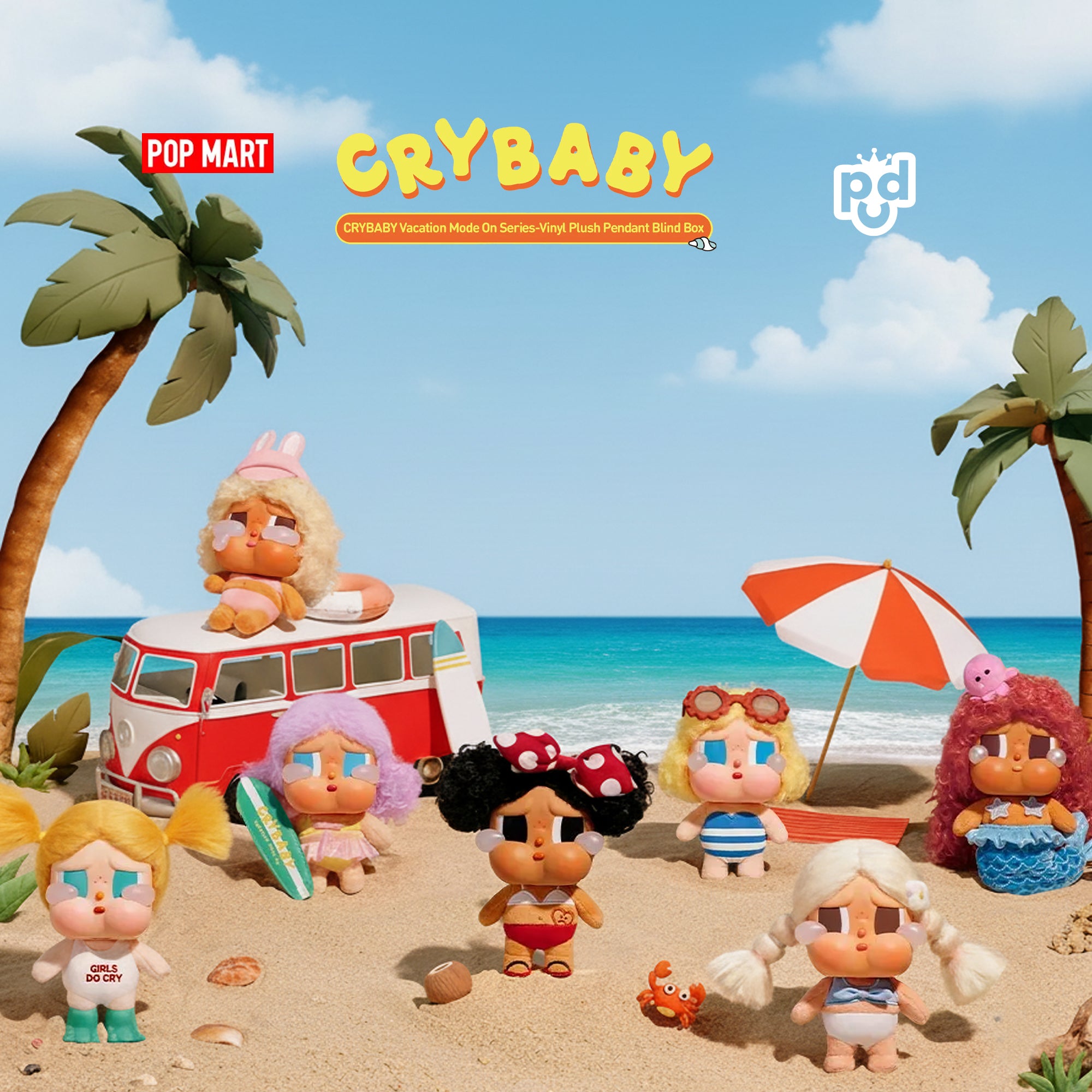 CryBaby Vacation Mode On Series - Vinyl Plush Pendant Blind Box
